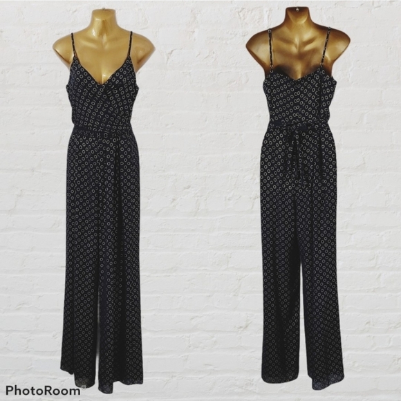 🆕 Michael Kors gold foil circle jumpsuit size M - Picture 1 of 5